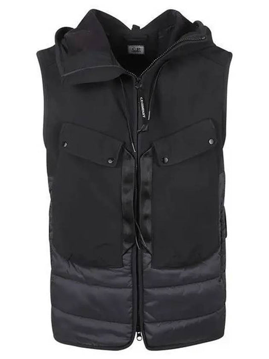 Shell R Mix Goggle Hooded Padded Vest Black - CP COMPANY - BALAAN 2