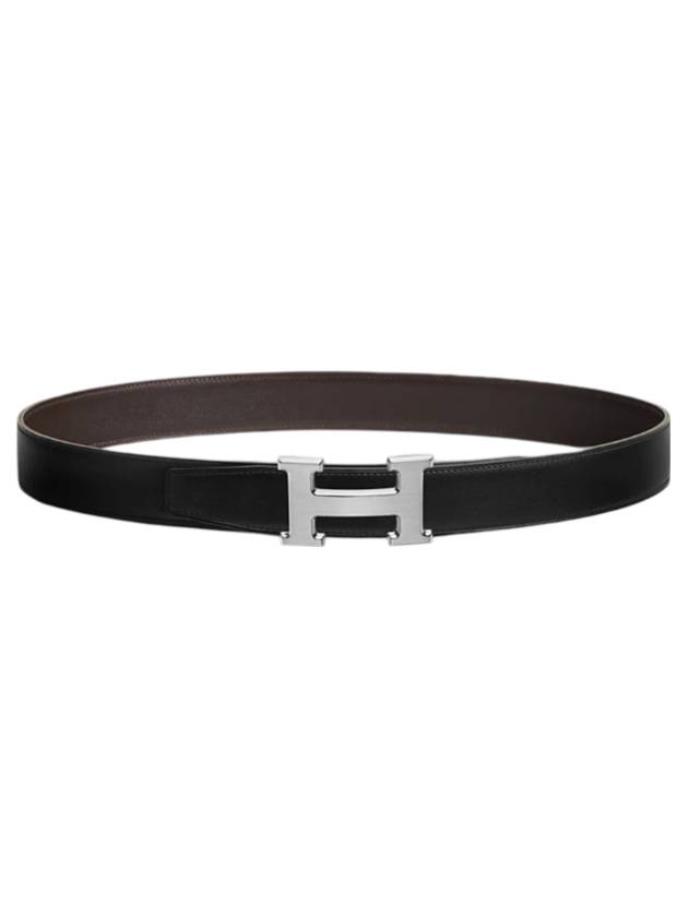 H Buckle 32MM Reversible Leather Belt Noir Ebene - HERMES - BALAAN 1