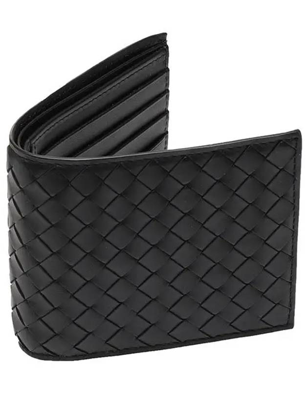 Intrecciato Weaving Half Wallet Black - BOTTEGA VENETA - BALAAN 3