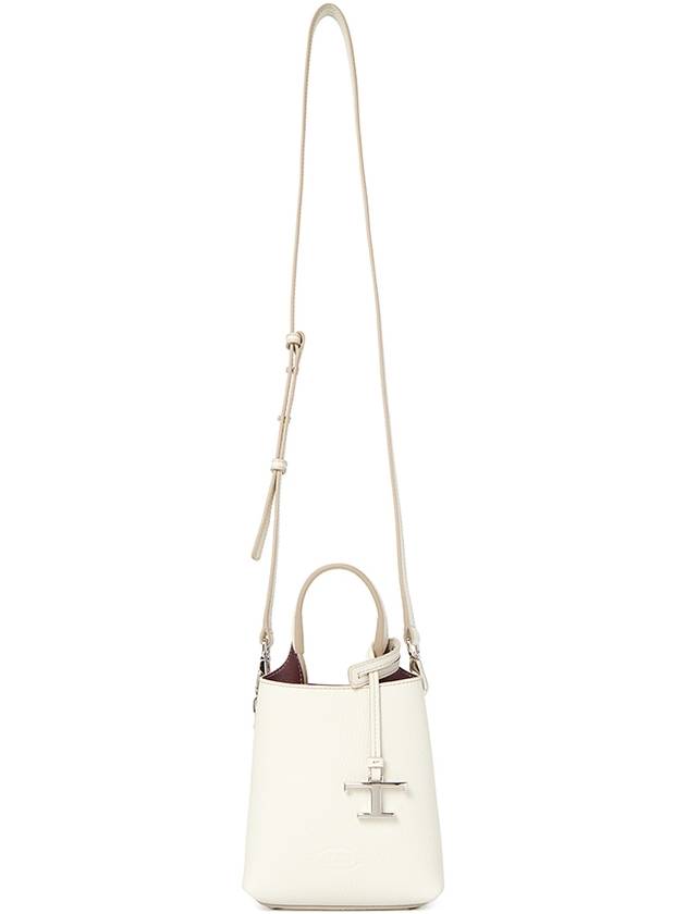 Micro Leather Mini Tote Bag White - TOD'S - BALAAN 8