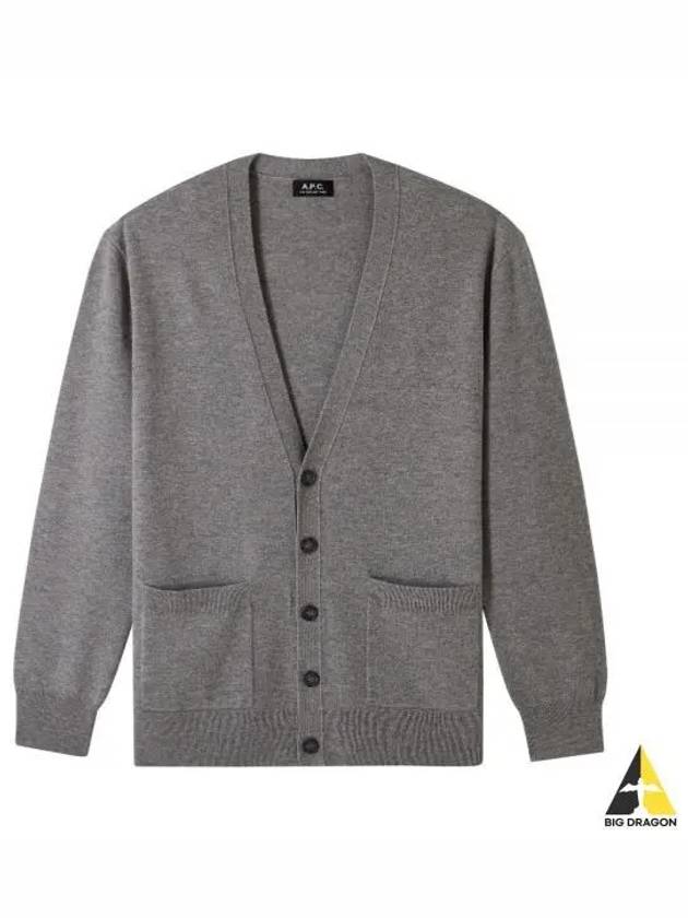 Men's Theo Wool Cardigan Grey - A.P.C. - BALAAN 2