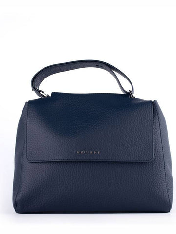 Orciani Sveva Medium Blue Leather Shoulder Bag - ORCIANI - BALAAN 1