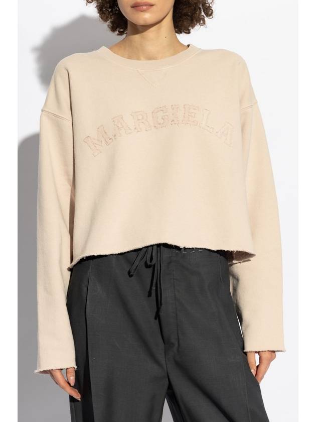 Maison Margiela Sweatshirt With Embroidered Logo, Women's, Pink - MAISON MARGIELA - BALAAN 3