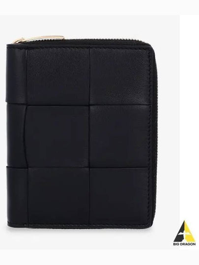 Intrecciato Zip Around Half Wallet Black - BOTTEGA VENETA - BALAAN 2