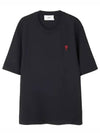 Small Heart Logo Boxy Fit Short Sleeve T-Shirt Black - AMI - BALAAN 2