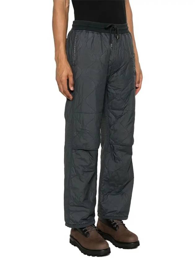 Diagonal Raised Fleece Mixed Quilted Track Pants Black - CP COMPANY - BALAAN 4