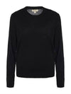 Women's Check Wool Knit Top Black - BURBERRY - BALAAN 2