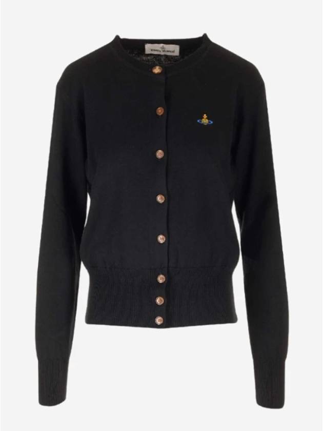 Logo Patch Cardigan Black - VIVIENNE WESTWOOD - BALAAN 2