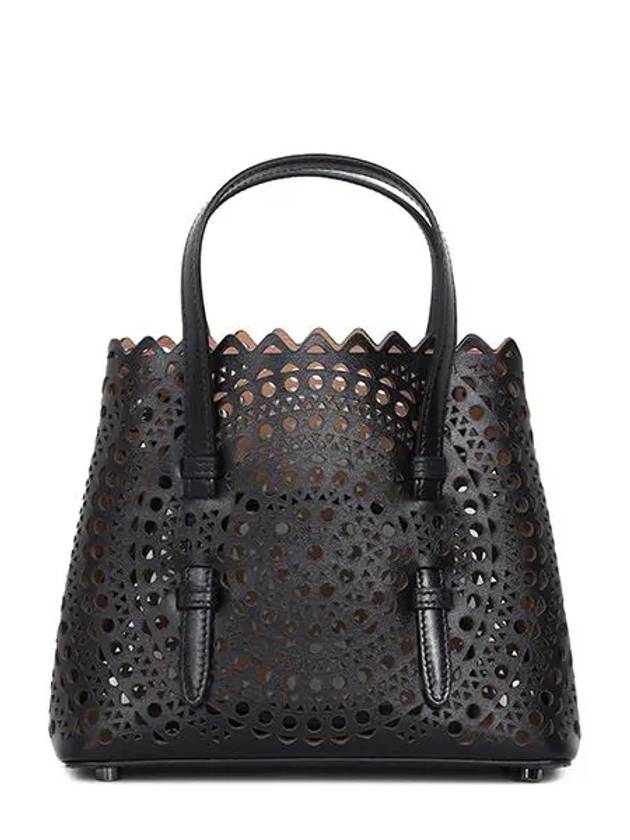 Mina 20 Circle Punching Tote Bag Black - ALAIA - BALAAN 3