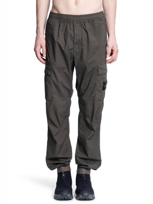 Stretch Cotton Tella Parachute Straight Pants Green - STONE ISLAND - BALAAN 2