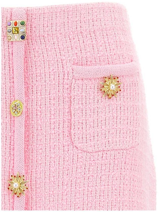 Self-Portrait 'Pink Jewel Button Knit Mini' Skirt - SELF PORTRAIT - BALAAN 3