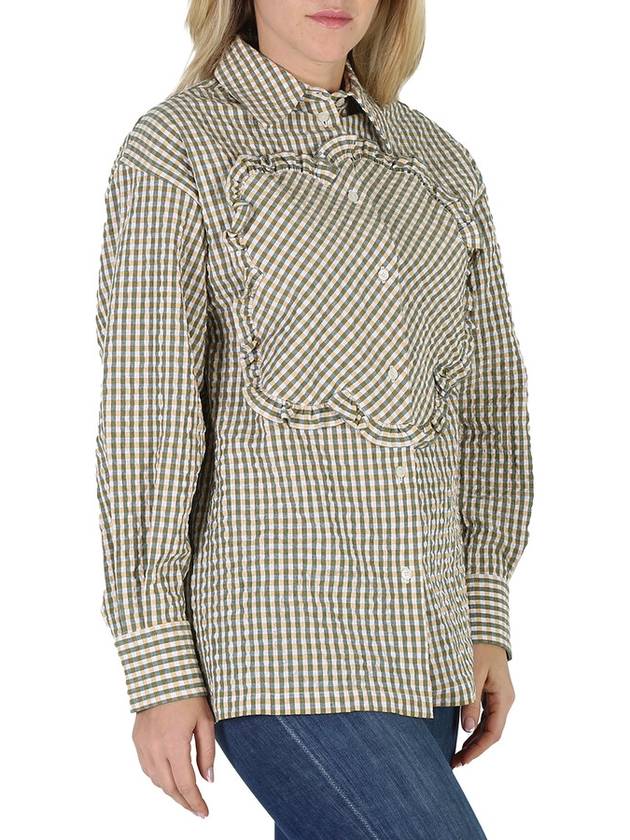 Kenzo Ladies Gingham Print Boke Flower Long-Sleeve Cotton Shirt, Brand Size 36 (US Size 4) - KENZO - BALAAN 3