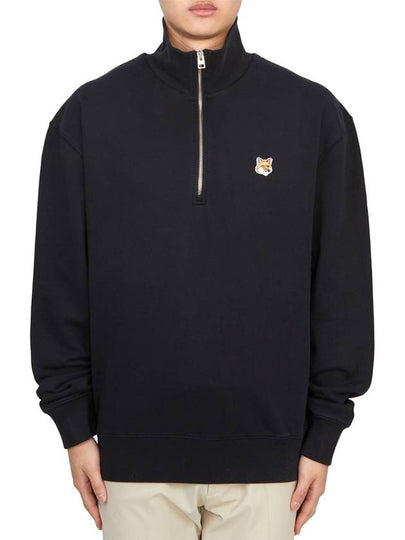 Fox Head Patch Half Zipper Sweatshirt Black - MAISON KITSUNE - BALAAN 2