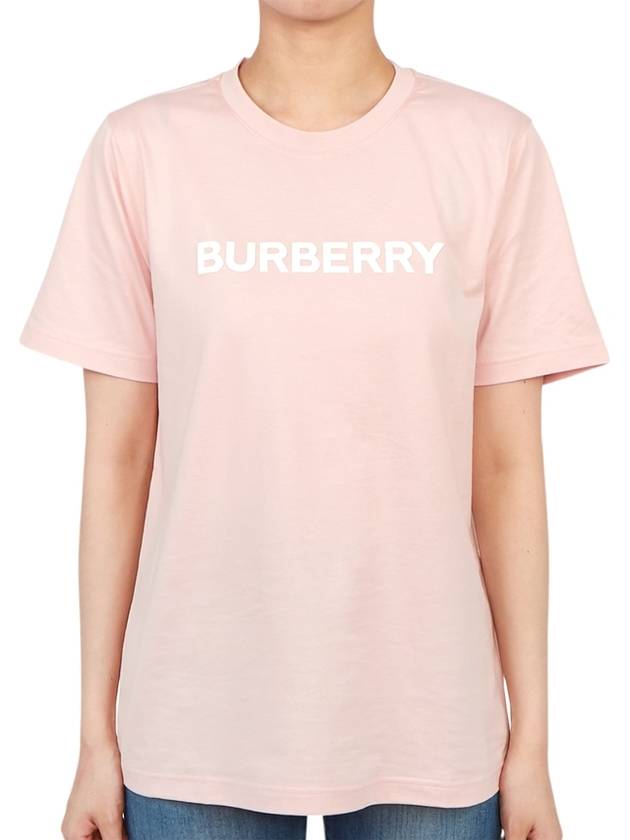 Women's Logo Print Cotton Short Sleeve T-Shirt Pink - BURBERRY - BALAAN 4