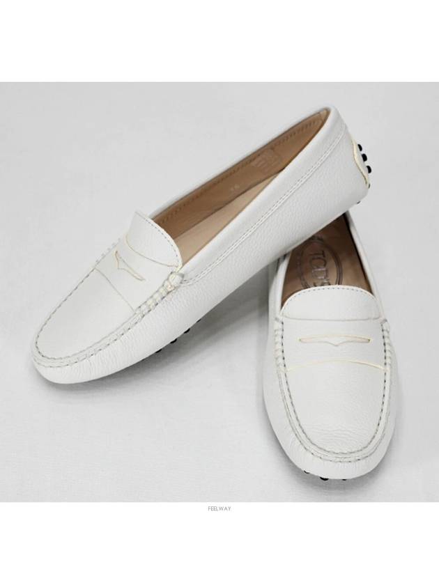 Women's Gommino Leather Driving Shoes White - TOD'S - BALAAN 5