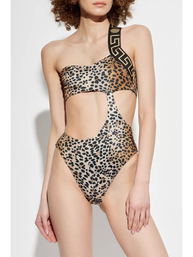 Versace One-piece Swimsuit With Animal Print, Women's, Beige - VERSACE - BALAAN 3