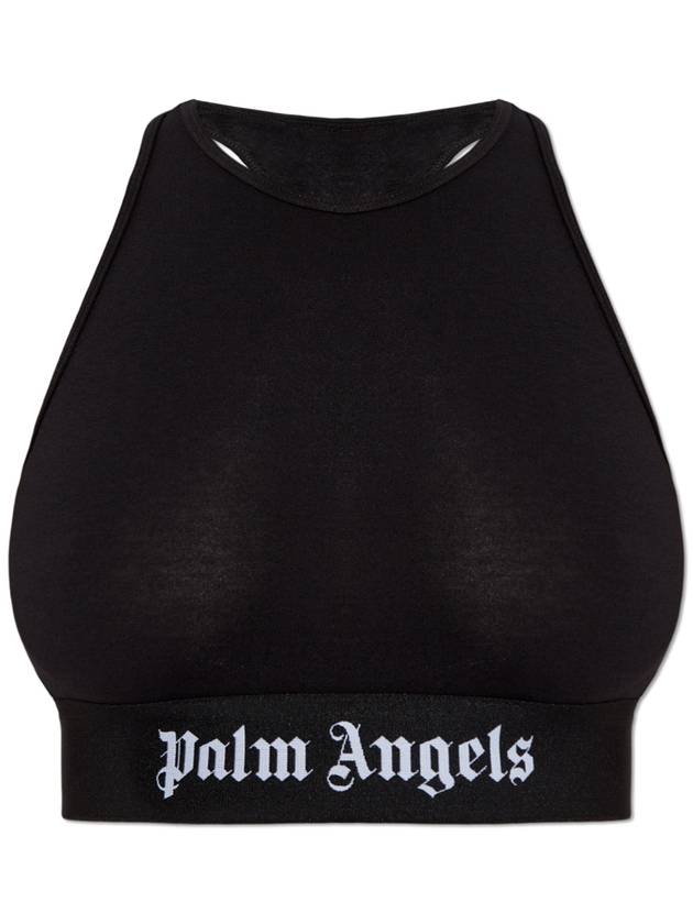 Palm Angels Cotton Lingerie Top, Women's, Black - PALM ANGELS - BALAAN 1