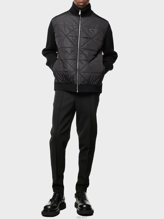 Triangle Logo Re-Nylon Wool Padded Jacket Black - PRADA - BALAAN 5