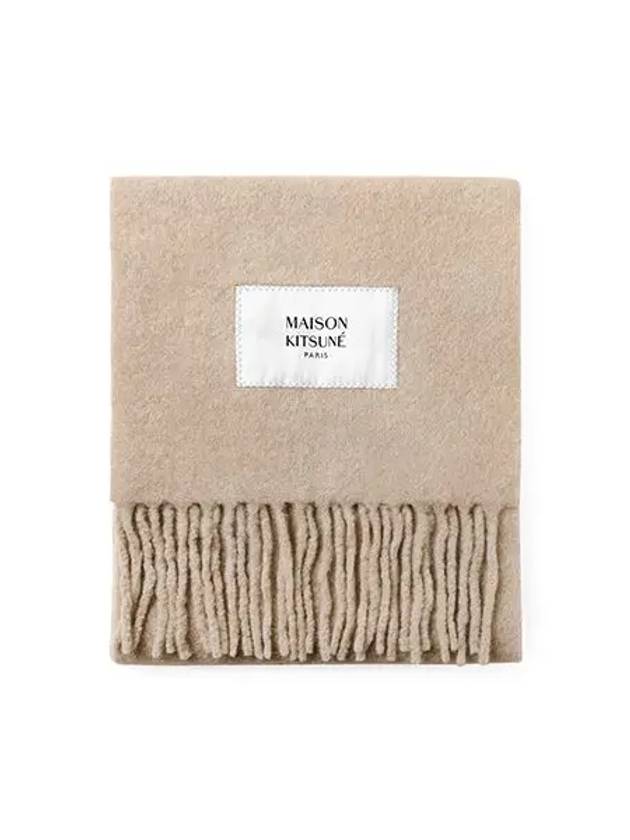 Baby Alpaca Plain Muffler Dark Beige - MAISON KITSUNE - BALAAN 3