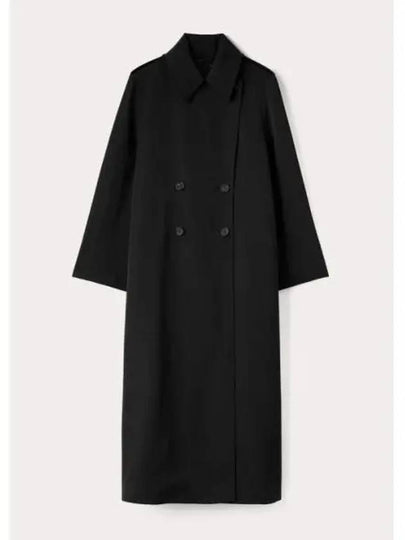 Double-Breasted Midi Coat Black - TOTEME - BALAAN 2