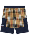 Kids Shorts Bermuda 8062968DEEPCHARCOALBLUE Blue - BURBERRY - BALAAN 2