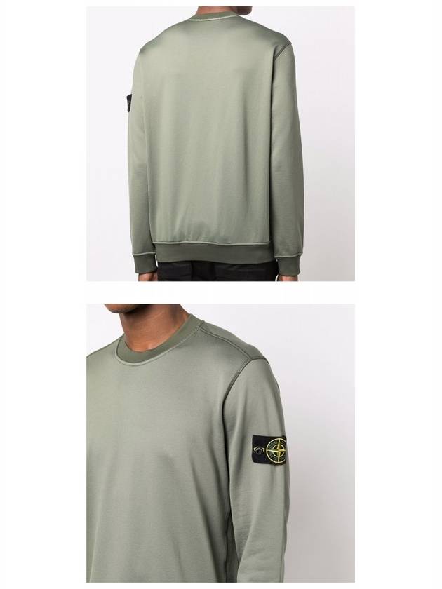 Men's Wappen Patch Round Cotton Nylon Fleece Sweatshirt Khaki - STONE ISLAND - BALAAN 6