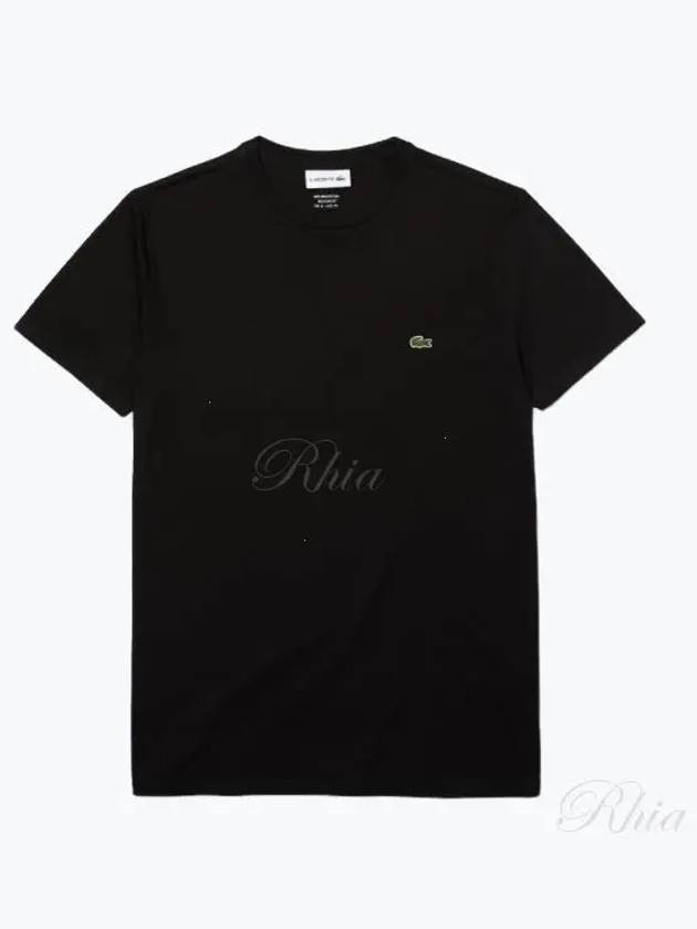 Crew Neck Pima Cotton Jersey Short Sleeve T-Shirt Black - LACOSTE - BALAAN 2