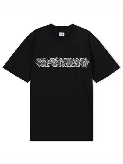 Graphic Logo Print Cotton Jersey Short Sleeve T-Shirt Black - CP COMPANY - BALAAN 2