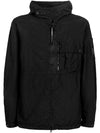 Lens Wappen Nylon Hooded Jacket Black - CP COMPANY - BALAAN 1