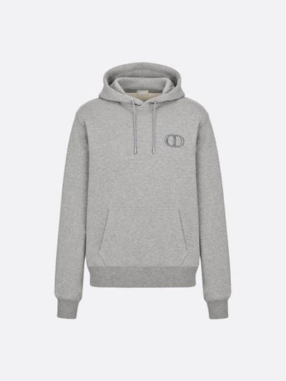 Cd Icon Embroidered Cotton Hoodie Grey - DIOR - BALAAN 2