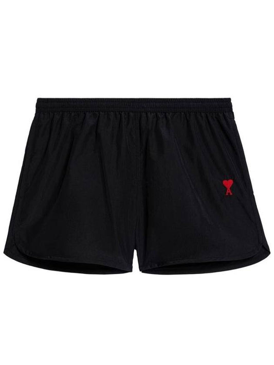 Heart Logo Swim Shorts Black - AMI - BALAAN 2