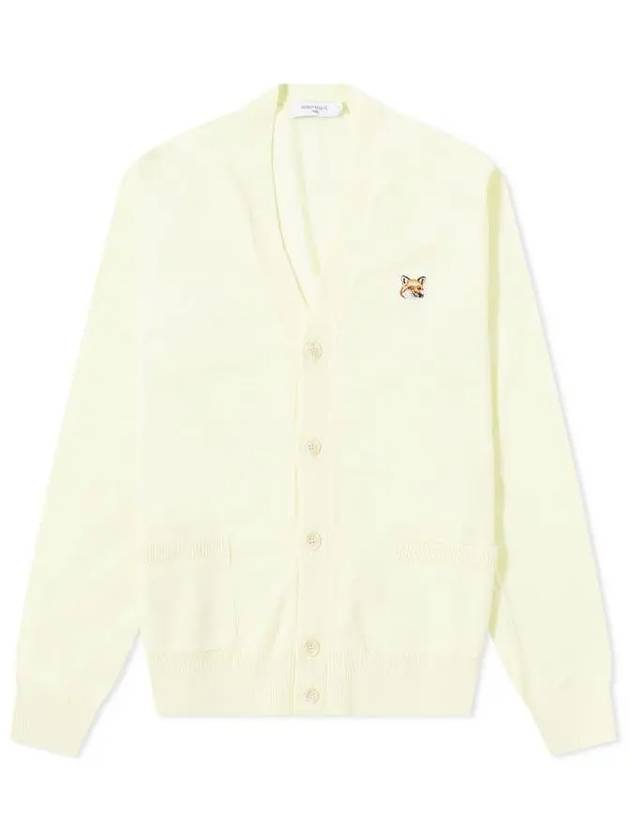 Fox Head Patch Classic Wool Cardigan Yellow - MAISON KITSUNE - BALAAN 2