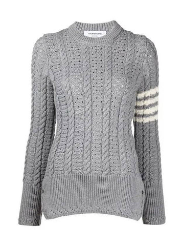 4 Bar Wool Knit Top Light Grey - THOM BROWNE - BALAAN 2