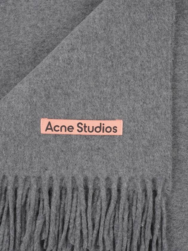 Logo Wool Fringe Muffler Grey - ACNE STUDIOS - BALAAN 3