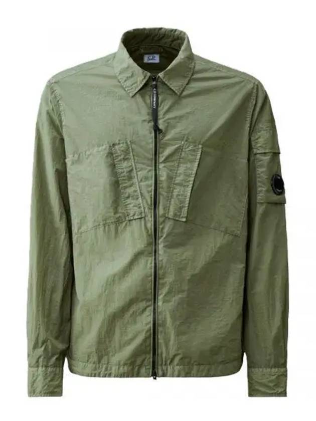 Taylon L Zipped Long Sleeve Shirt Green - CP COMPANY - BALAAN 2