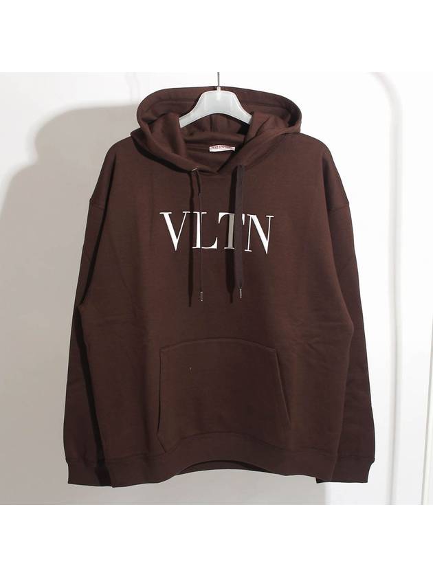 Cotton Logo Hoodie Brown - VALENTINO - BALAAN 2