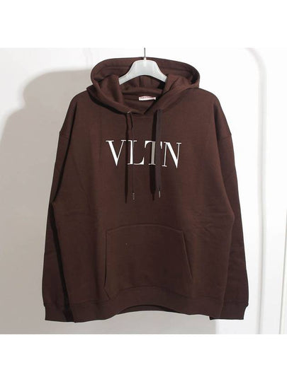 Cotton Logo Hoodie Brown - VALENTINO - BALAAN 2