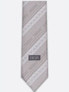 Striped Cannage Tie Gray White Silk - DIOR - BALAAN 4