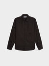 Light Cotton Logo Embroidered Over Long Sleeve Shirt Black - STONE ISLAND - BALAAN 1