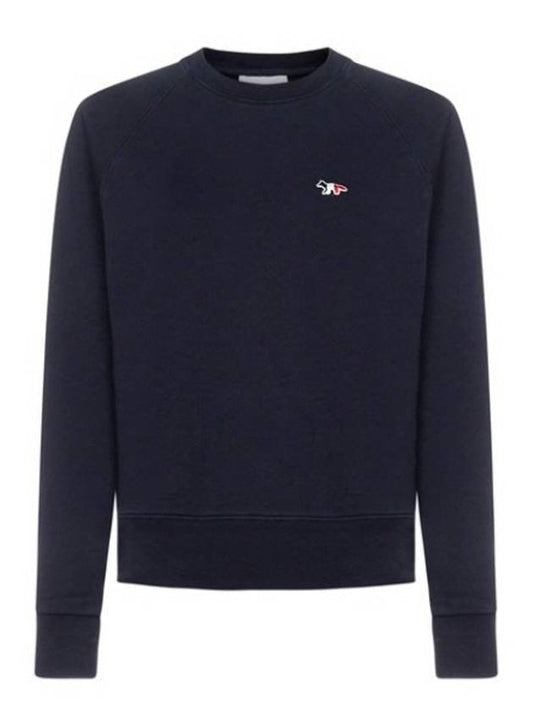 Tricolor Fox Patch Adjusted Sweatshirt Navy - MAISON KITSUNE - BALAAN 2