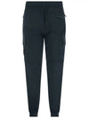 Stretch Cotton Tela Paracadute Cargo Straight Pants Navy Blue - STONE ISLAND - BALAAN 4