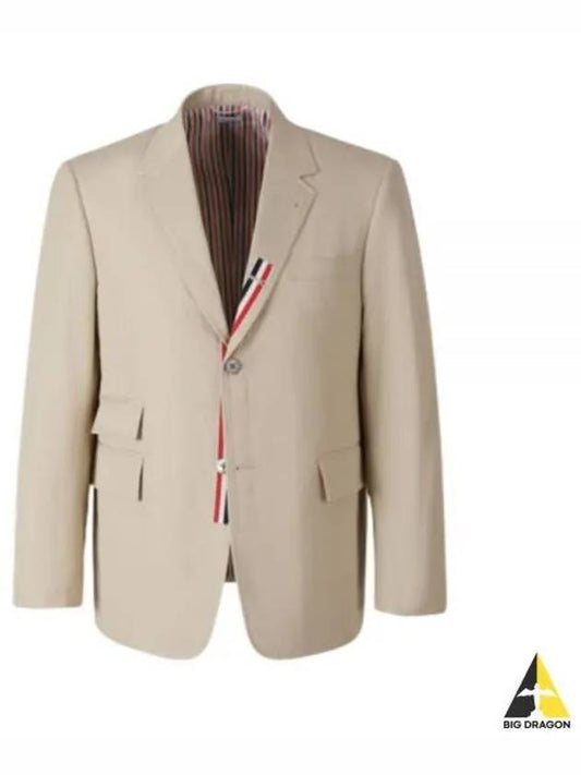 Typewriter Cloth Grosgrain Placket Sport Jacket Beige - THOM BROWNE - BALAAN 2