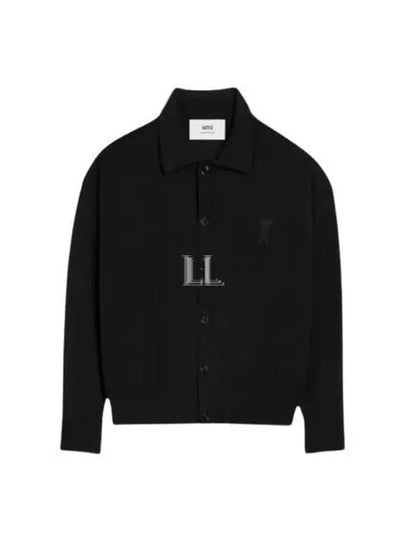 De Coeur Logo Wool Cardigan Black - AMI - BALAAN 2