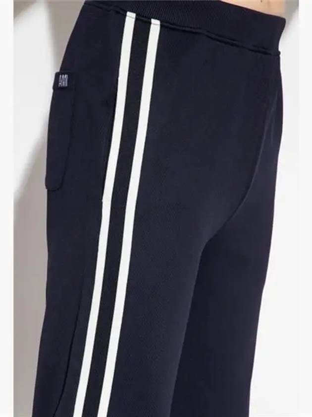 Shiny Technical Fleece Track Pants Nautic Blue - AMI - BALAAN 3