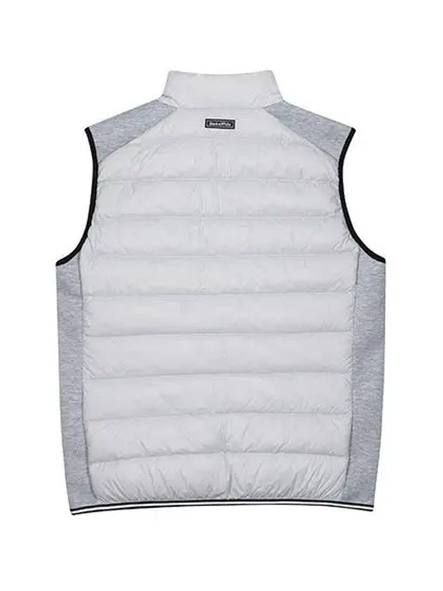 Men s Fall Jersey Color Matching Lightweight Down Vest 1012GXGG GREY - BLACK&WHITE - BALAAN 2