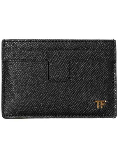 TF Logo Leather Card Wallet Black - TOM FORD - BALAAN 2