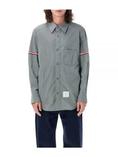 Three Stripes Armband Nylon Long Sleeve Shirt Grey - THOM BROWNE - BALAAN 2