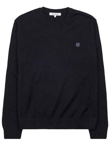 Maison Kitsune Men's Foxhead Patch Knit LM00811KT1036 BK - MAISON KITSUNE - BALAAN 1