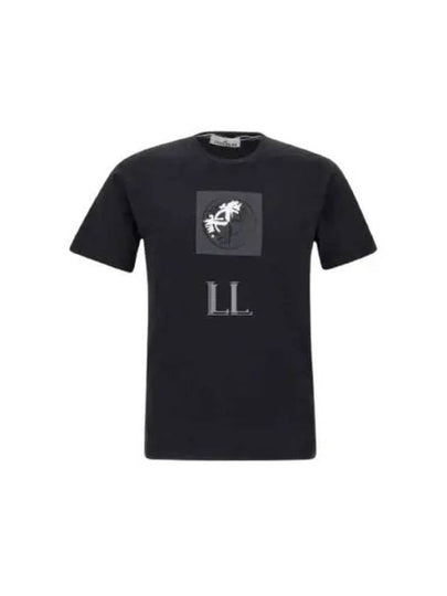 Garment Dyed Institutional One Print Cotton Jersey Short Sleeve T Shirt Black - STONE ISLAND - BALAAN 2