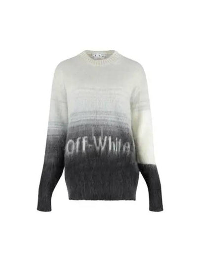 Women's Logo Print Gradient Knit Top White Black - OFF WHITE - BALAAN 2